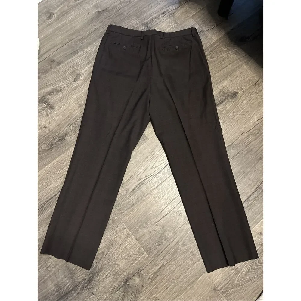 Banana Republic Mens Classic Fit Pants Brown 38x32 Dress Pant Stretch Wool Blend